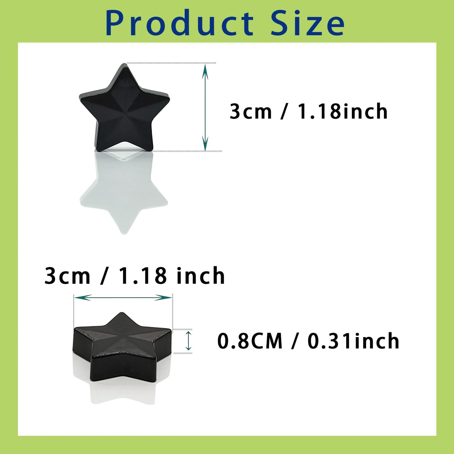 PYJLBX Fridge Magnets - 30 Pcs Refrigerator Magnets Strong Small Whiteboard Magnet, Heavy Duty Mini Magnets for Kitchen, Locker, Office, Classroom & Office Use - Decorative Cute Magnet (Star, Black)