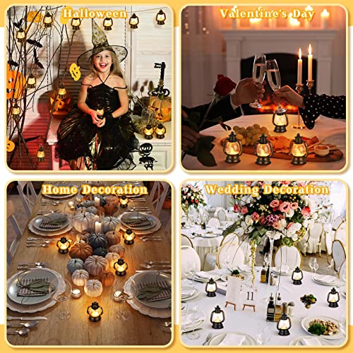 Ferraycle 24 Pcs Mini Black Lanterns 4 Inch LED Candle Lanterns, Table Centerpieces