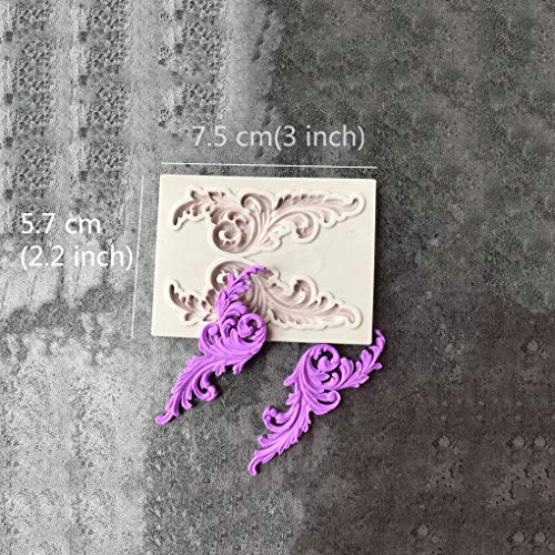 Silicone Fondant Cake Mold Set - Baroque Scroll Design for Cake Decorating, Sugarcraft, and Crafts