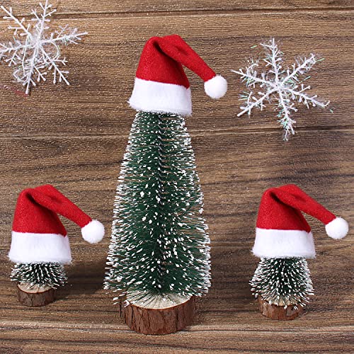 10PCS Mini Santa Hat Wine Bottle Covers Christmas Home Decor
