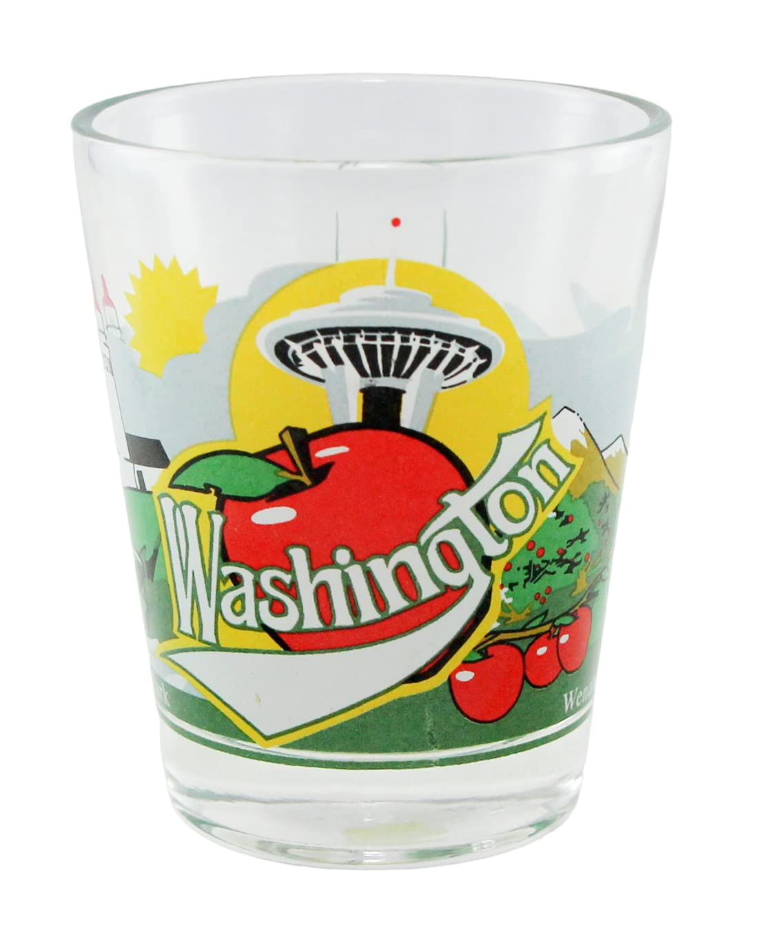 World By Shotglass Washington State 3 View Shot Glass