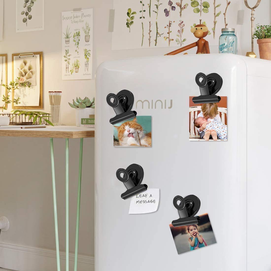 VNDUEEY 20 Pack Fridge Magnets Refrigerator Magnets, Strong Magnetic Clips Heavy Duty, Magnet Clips for Whiteboard, Magnets for Fridge Locker Office Accessories (Black)