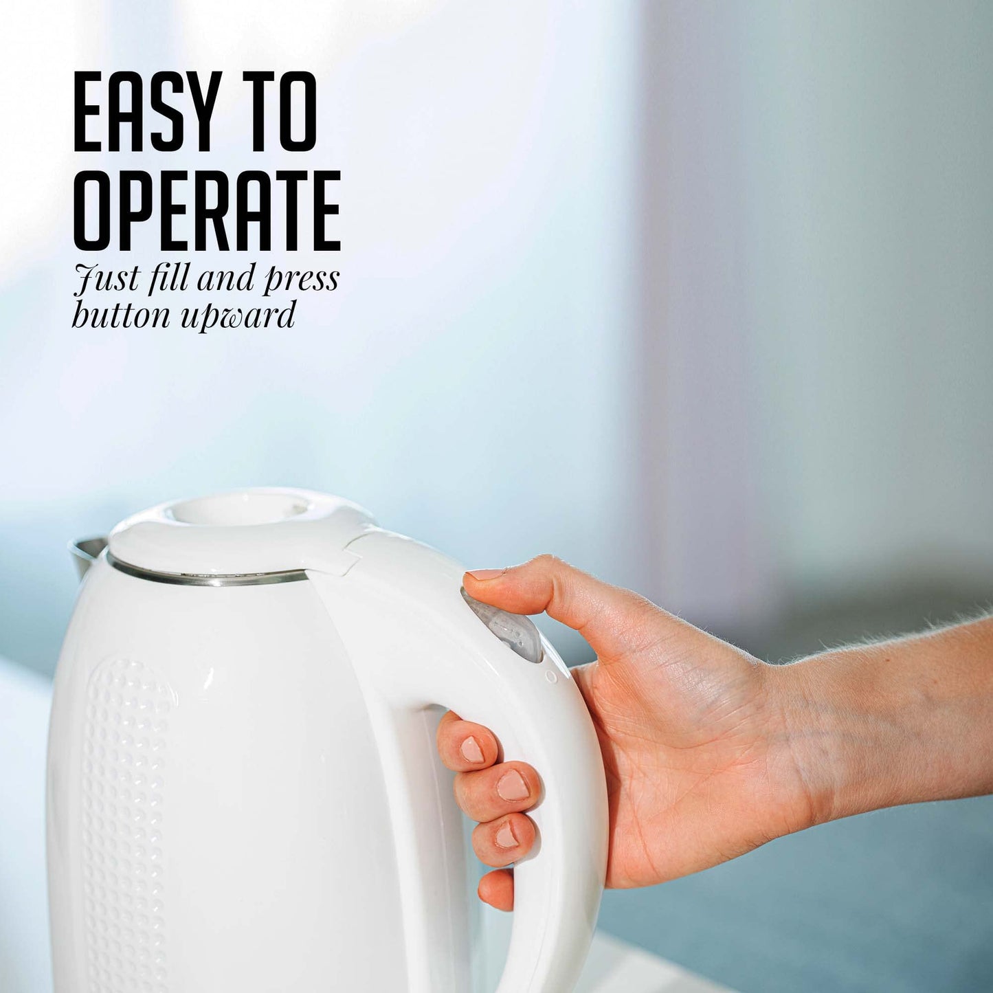 OVENTE 1.7L Double Wall Electric Tea Kettle, 1100W Water Boiler and Heater with Cool-Touch Exterior, Stainless Steel Insulated Interior, Auto Shut-Off, Boil-Dry Protection & Locking Lid, White KD64W