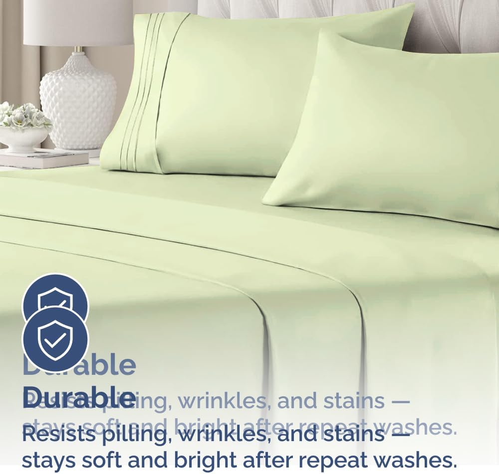 Skiennix Body Pillowcases Set of 4 | Soft, Breathable 20x54 Long Pillow Covers in Light Sage Green - Machine Washable