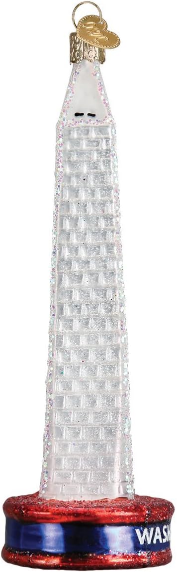 Washington Monument Glass Blown Ornament - Old World Christmas Decor (20093)