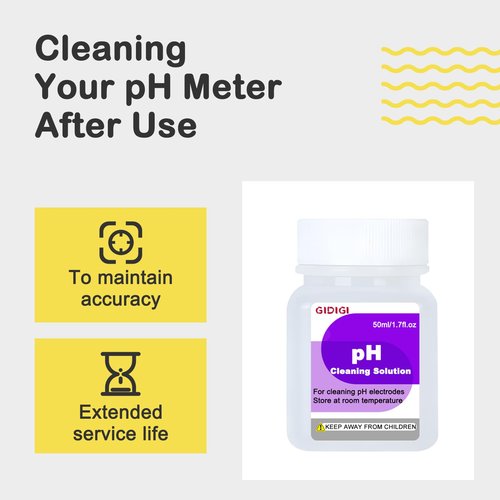 Cleaning Solution 50ml*4 for pH Meter Electrode,TDS EC Probe Cleaning Cleanser,Electrode Cleaning Solution