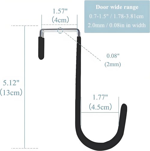 Black Wreath Hanger - Metal Over The Door Hook for Christmas Decorations | Durable & Stylish