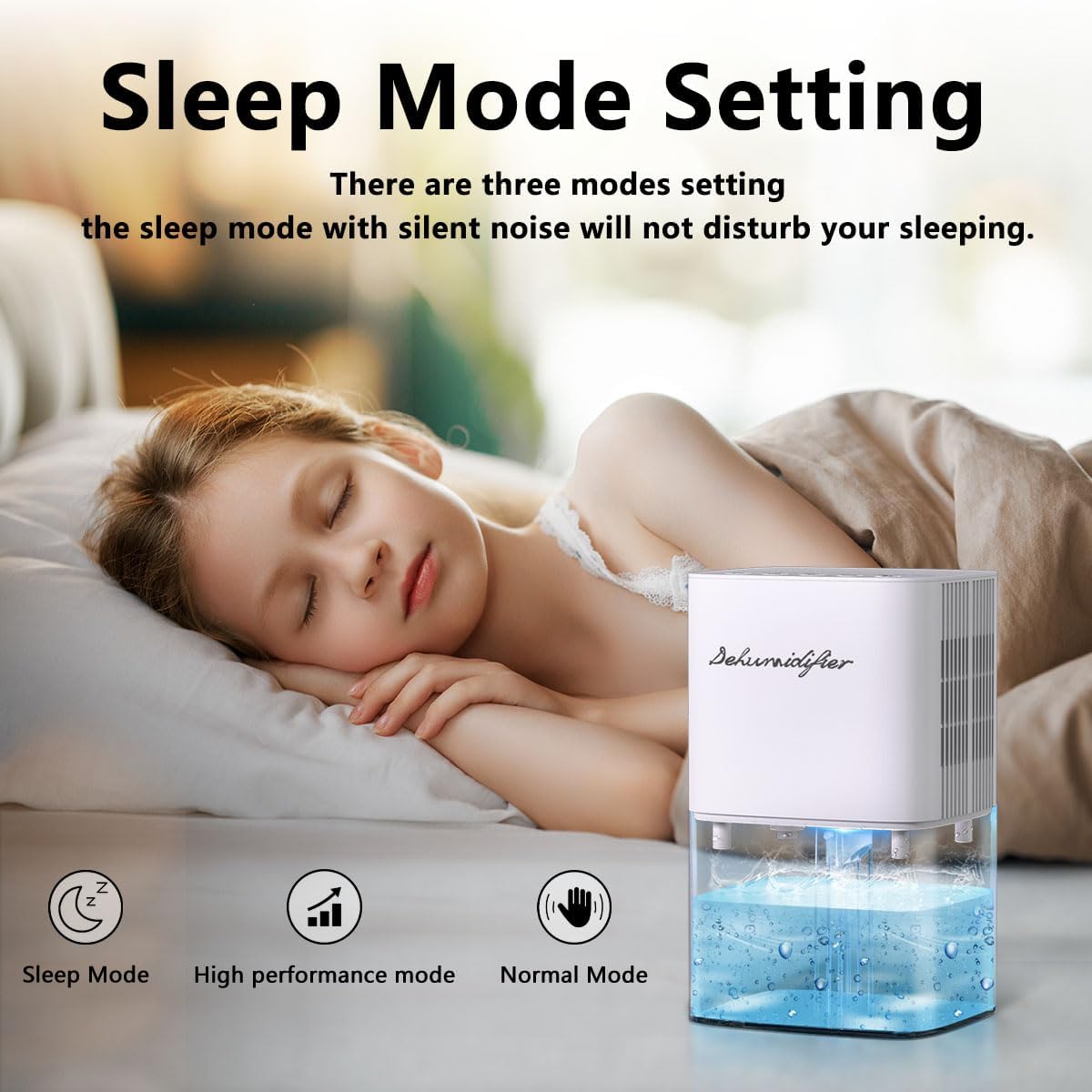 Skiennix Dehumidifier - 1657ML Small Home Unit with 10 Color Lights & Auto Shut Off | Low Noise for Bedroom & Bathroom