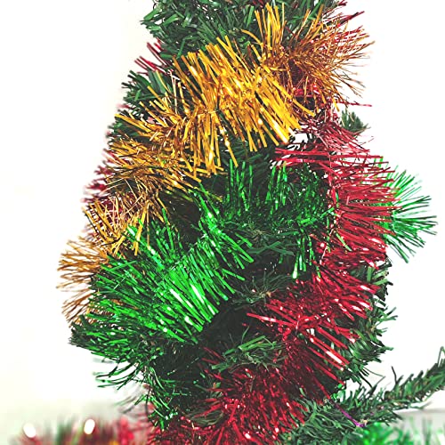 YOOGCORETT 36 FT Rose Red Christmas Tinsel Garland Streamers for Holiday & Wedding Decor