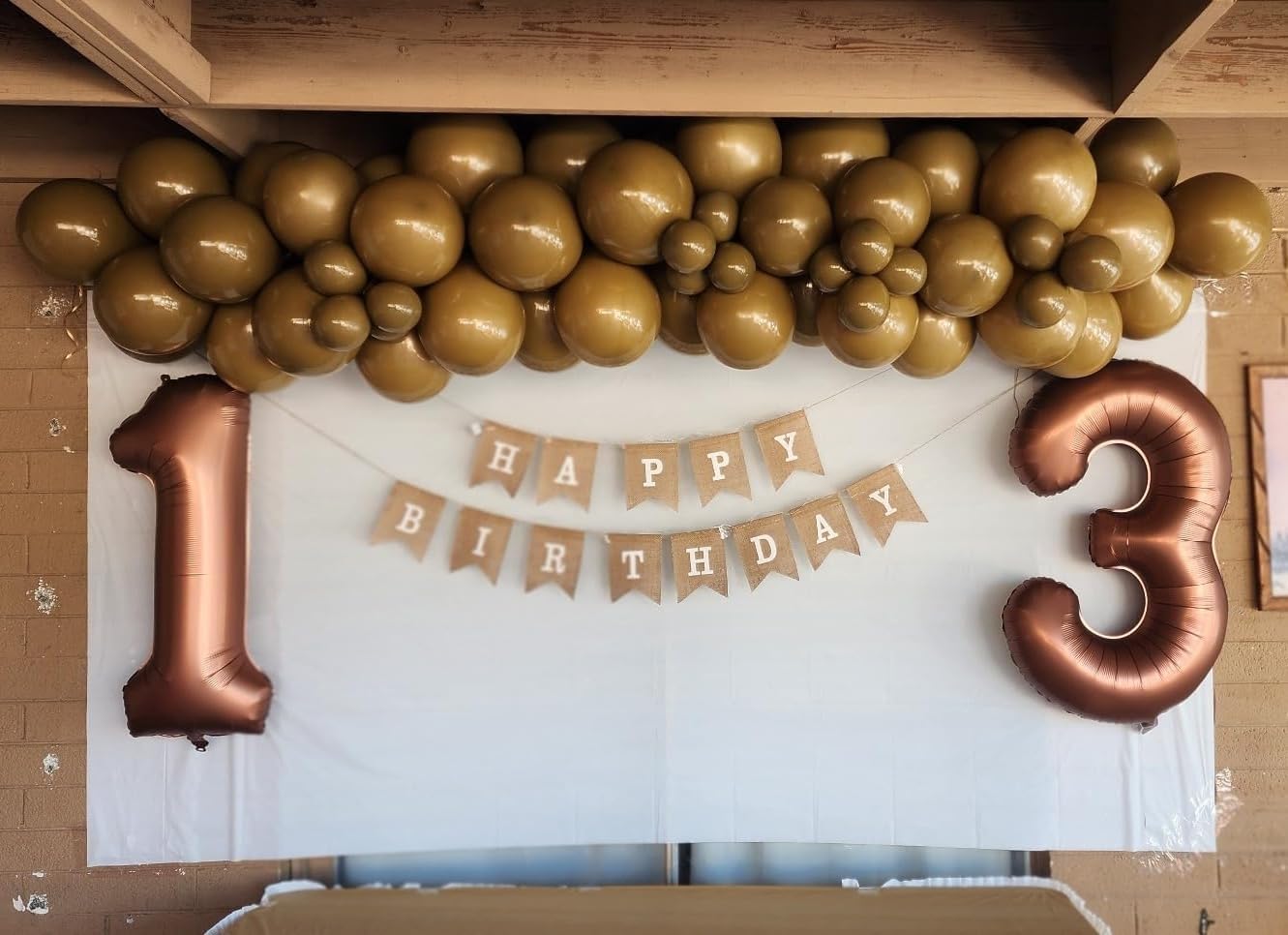 Numbers Balloon 3 - 40 Inch Large Coffee Brown Birthday Balloon for Three Year Old Decor