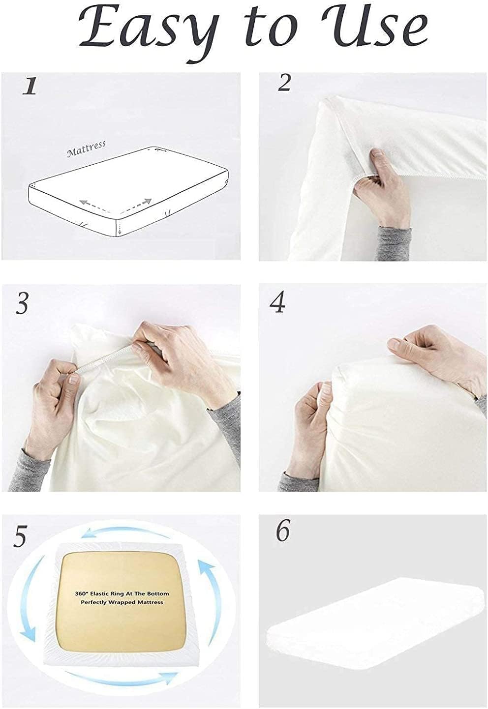 Flex Top King Fitted Sheets for Sleep Number Bed - Half Split King Fitted Sheet, 34" Split, Fits Up to 15" Deep Mattress - Light Grey