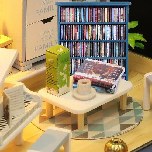DIYDEC Mini Bookshelf - 180pcs Miniature Blue Books for Home Decor | Perfect Gift for Book Lovers