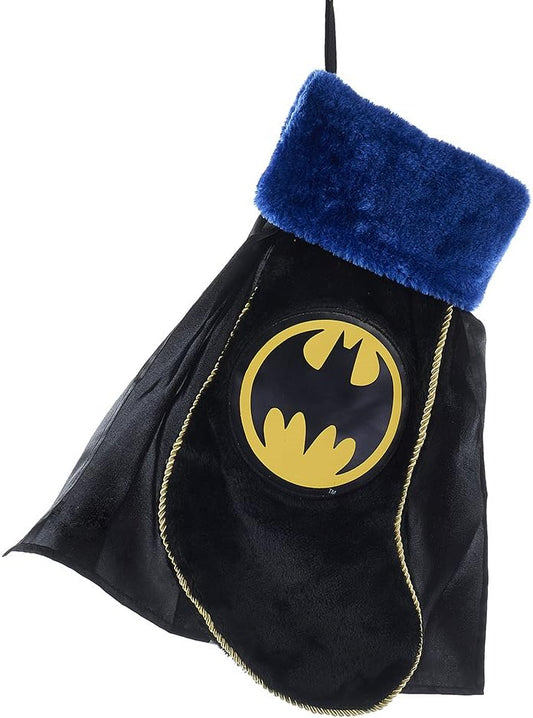 Batman Applique Stocking with Cape - 19" Kurt Adler Holiday Decor