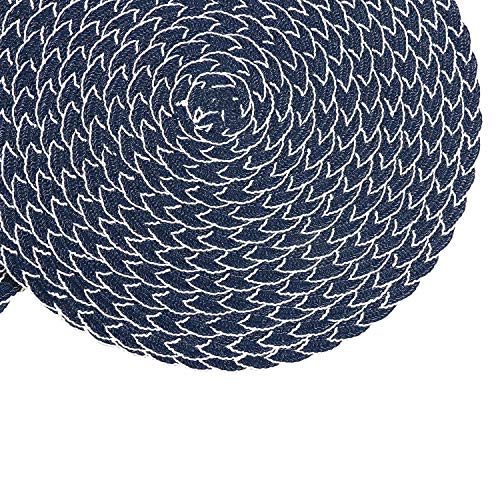 SHACOS Round Placemats Set of 8 Washable 15 inch Round Table Mats Braided Non Slip Fabric Place Mats for Dining Table Indoor Outdoor (Mixed Color Pea Green, 8)