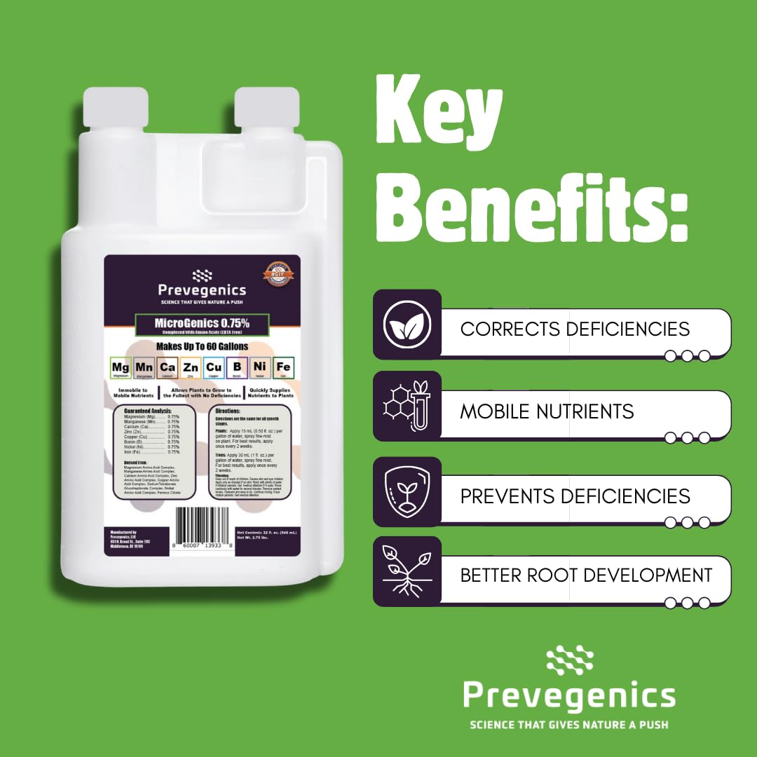 MicroGenics Liquid Fertilizer - 0.75% Nutrient Blend | 32 fl. oz. | Makes Up to 60 Gallons