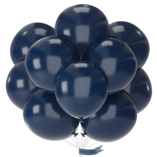 PartyWoo Navy Blue Balloons 20pcs 18 Inch Matte Helium Dark Blue Latex Balloons for Graduation Wedding Anniversary Sports Theme Boy Baby Shower Men Birthday Bachelorette Party Decorations Blue-Y72