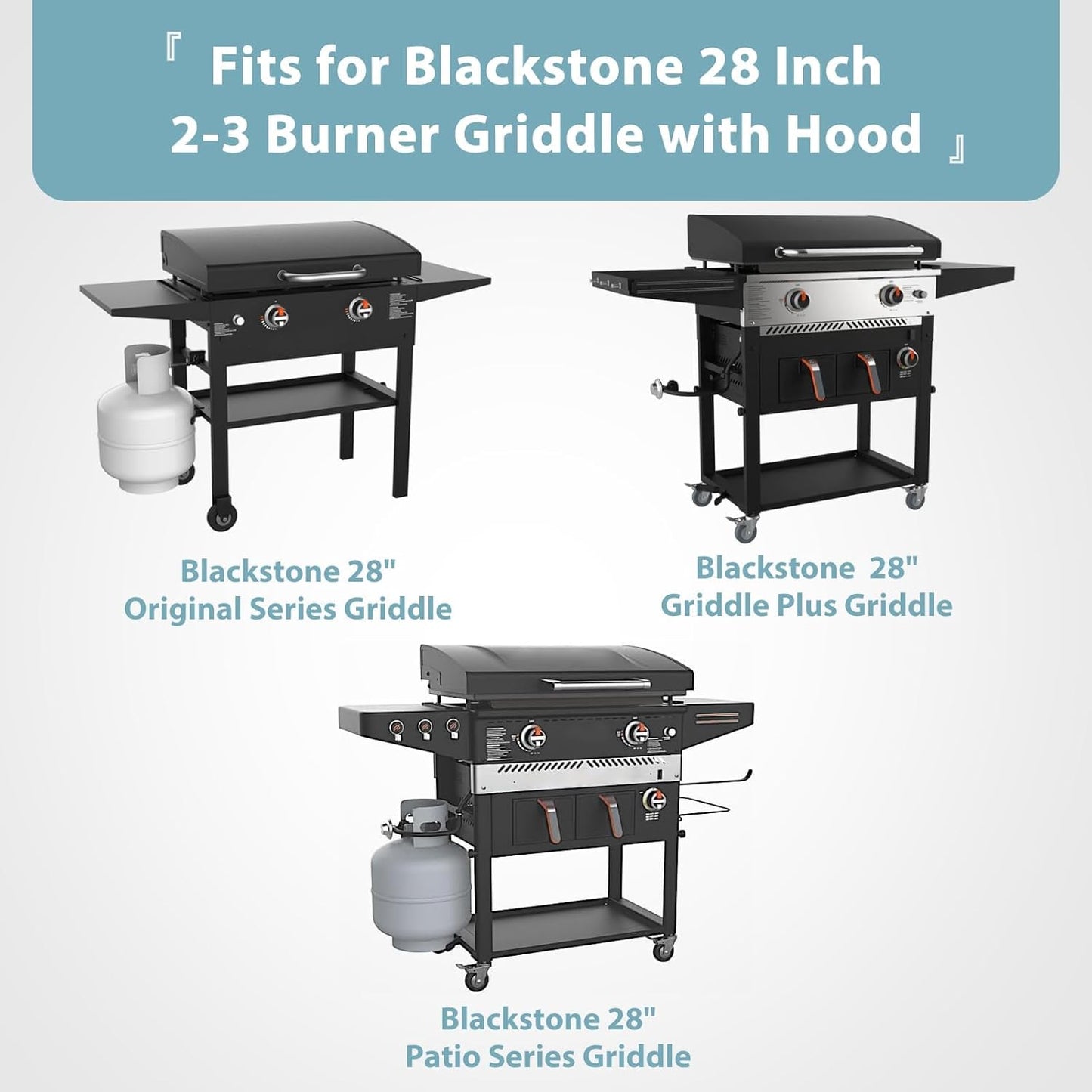 SHINESTAR Griddle Cover - Heavy Duty Waterproof 28 Inch Cover for Blackstone Grills | Air Vent & Straps