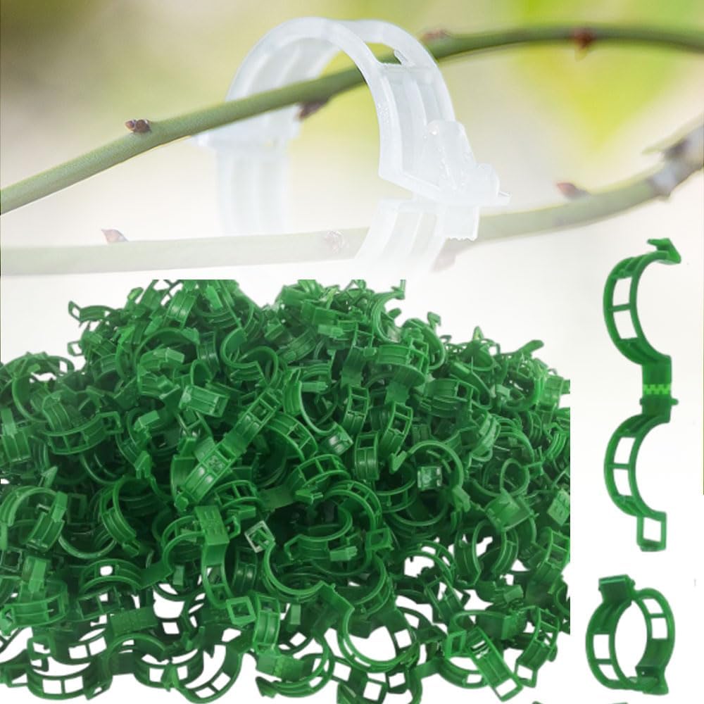 Skiennix Plant Support Clips - Durable Reusable Fixing Clips for Climbing Plants | 100 Pack, Green