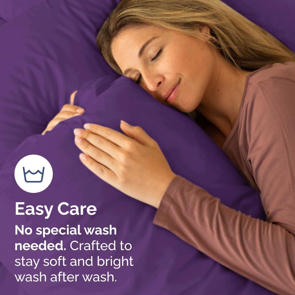 King Pillow Cases by [Brand Name] - Ultra Soft Hotel Quality Covers | Comfy, Wrinkle-Free & Fade Resistant - 10-Piece Set in Purple