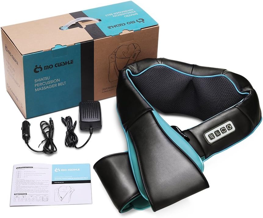 Mo Cuishle Shiatsu Neck & Back Massager with Heat - Electric 4D Deep Tissue Relief for Mom & Dad
