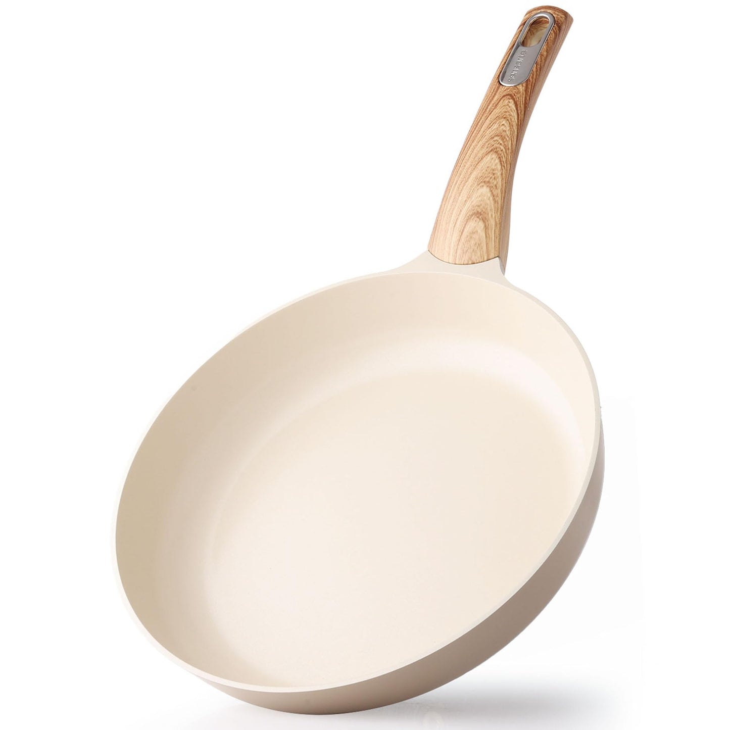 SENSARTE Ceramic Nonstick Frying Pan Small Skillet 8Inch Non Stick Omelette Pans, Non-toxic Healthy Kitchen Cooking Chef's Pan, Free of Intentionally Added PFOA/PFAS/PTFE, Induction Compatible, Taupe