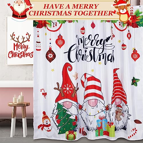 Preboun 3-Pack Thanksgiving Halloween Christmas Shower Curtain Set 71x71 in