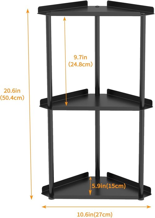Jesginboo 3-Tier Bathroom Counter Organizer - Stylish Vanity Shelf for Skincare & Makeup - Black