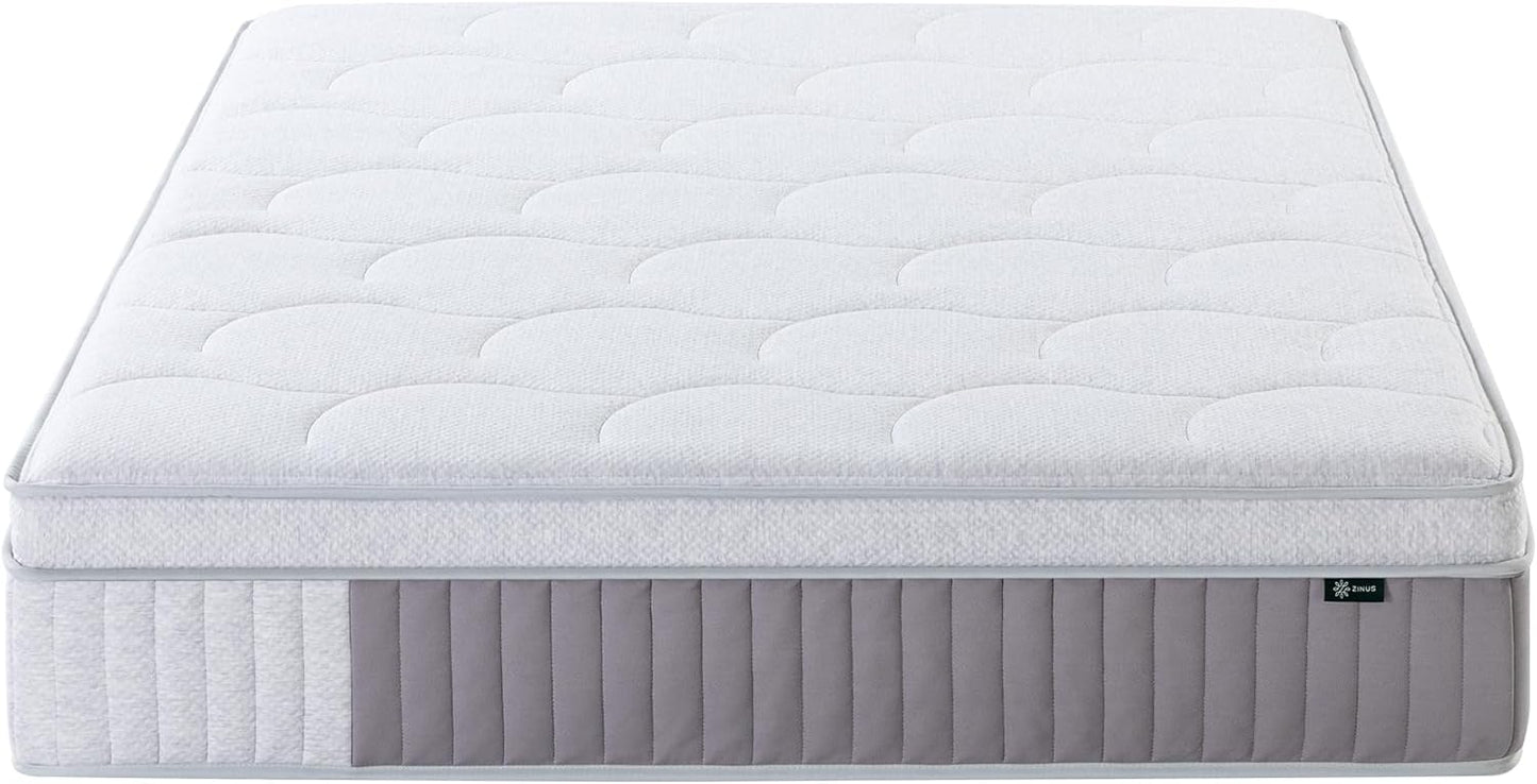 Zinus Cool Support Hybrid Mattress - 13 Inch Cooling Gel Memory Foam | Medium Firm, Queen Size, CertiPUR-US Certified