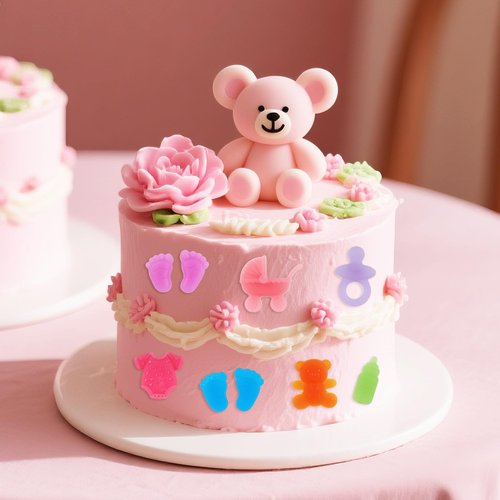 2 Pack Baby Shower Chocolate Molds, Babies Silicone Candy Molds with Onesie Feet Pacifier Cradles Bear Bottle, Babies Chocolate Molds for Party Cake Candy Gummy Cupcake Topper Decorations (Baby)