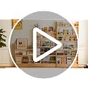 Baveke 6-Tier Behind The Door Bookshelf Natural Wood Farmhouse Design