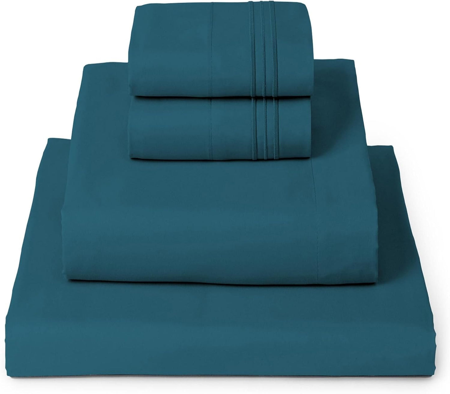 Mellanni Queen Sheets Set - 4 PC Hotel Luxury Bedding | Extra Soft, Cooling, Wrinkle-Resistant (Teal)