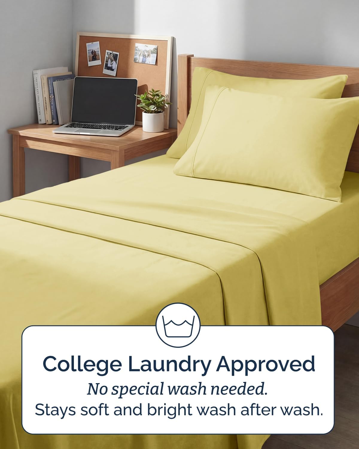 Skiennix Extra Deep Twin XL Sheet Set | 4-Piece Breathable Cooling Bedding - Soft, Wrinkle-Free Yellow