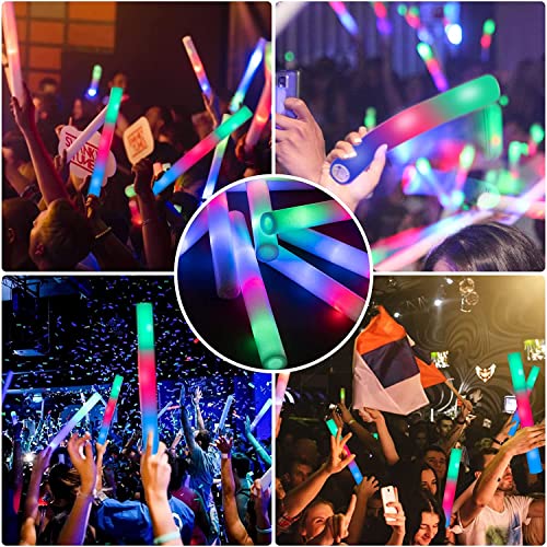 100PCS LED Foam Light Up Sticks for Parties, Raves, Weddings & Camping