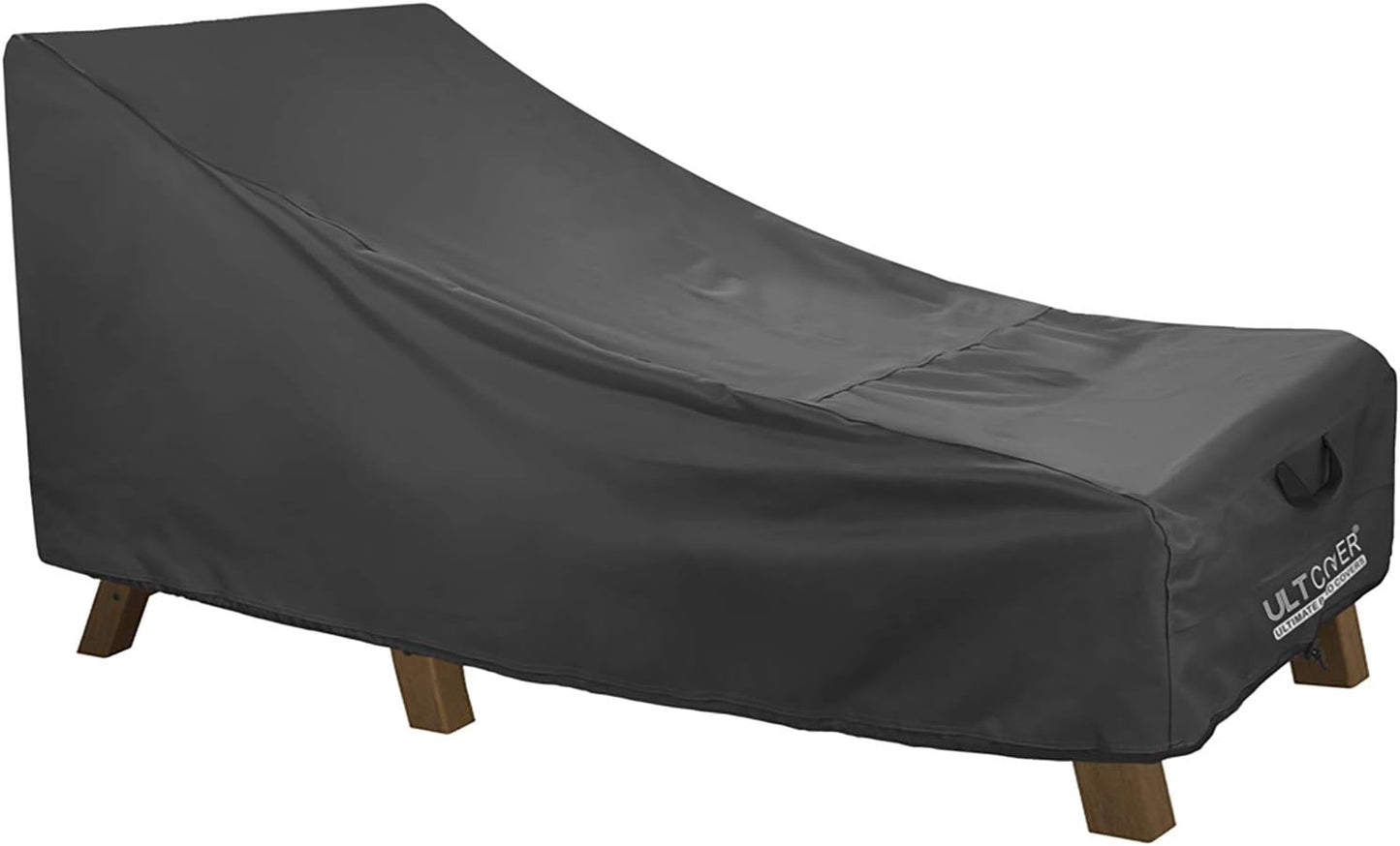 ULTCOVER Waterproof Patio Lounge Chair Cover - Heavy Duty Protection for Outdoor Chaise Lounge, 68L x 30W x 30H Inch, Black