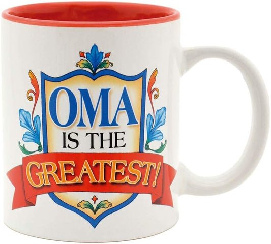 12 oz. Ceramic Coffee Mug - 'Oma is the Greatest' Multicolor Gift for German & Dutch Grandmas