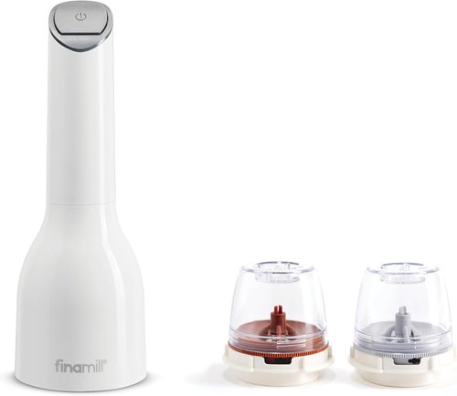 FinaMill Classic Battery Spice Mill - Battery Operated Salt & Pepper Grinder Set with LED Light & Adjustable Coarseness