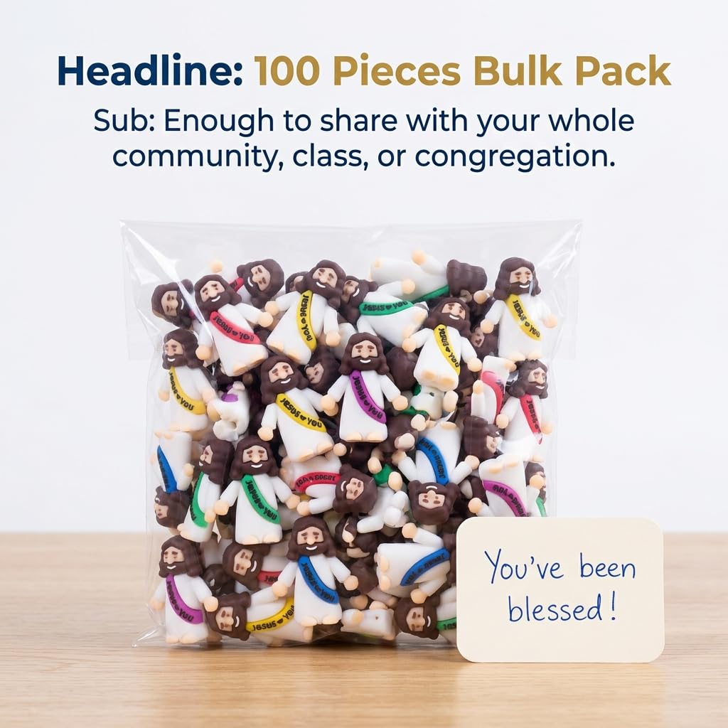 Layofe 100PCS Bulk Mini Jesus Figurines - Tiny Little Small Religious, Easter Egg Stuffers Fillers & Gifts for You Loves ，Jesus Figurines (100)