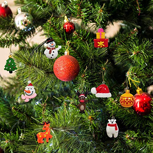 30pcs Mini Christmas Ornaments for Mini Tree Decorations Small Christmas Ornaments Resin Miniatures for Craft Christmas Decor