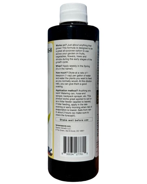 Farmer's Secret Spring Booster Fertilizer - Super Concentrated 8-16-8 Formula for All Plants | 8oz