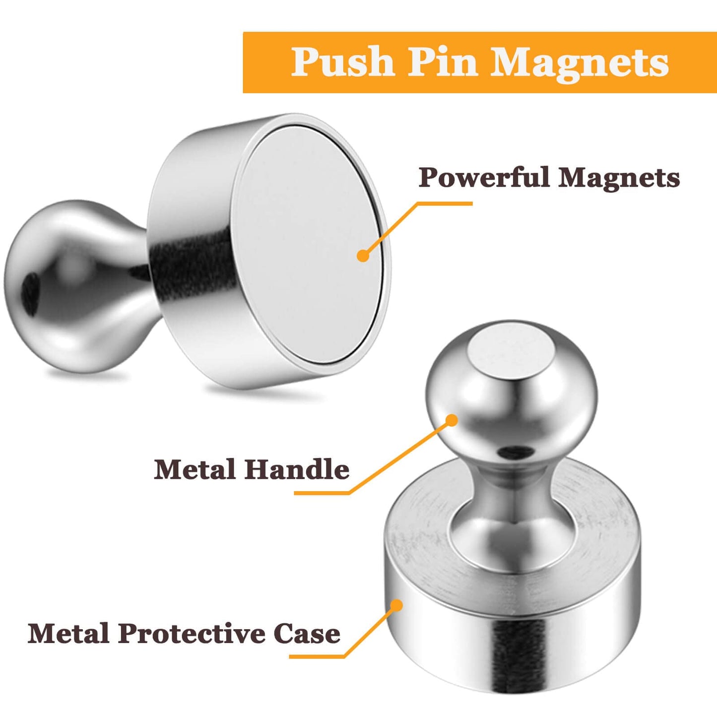 25Pcs Strong Fridge Magnets, Refrigerator Magnets for Whiteboard, Magnetic Push Pins Small Whiteboard Magnets for Classroom, Magnetic Decorative Magnets, Locker Accessories and Dry Erase Magnets