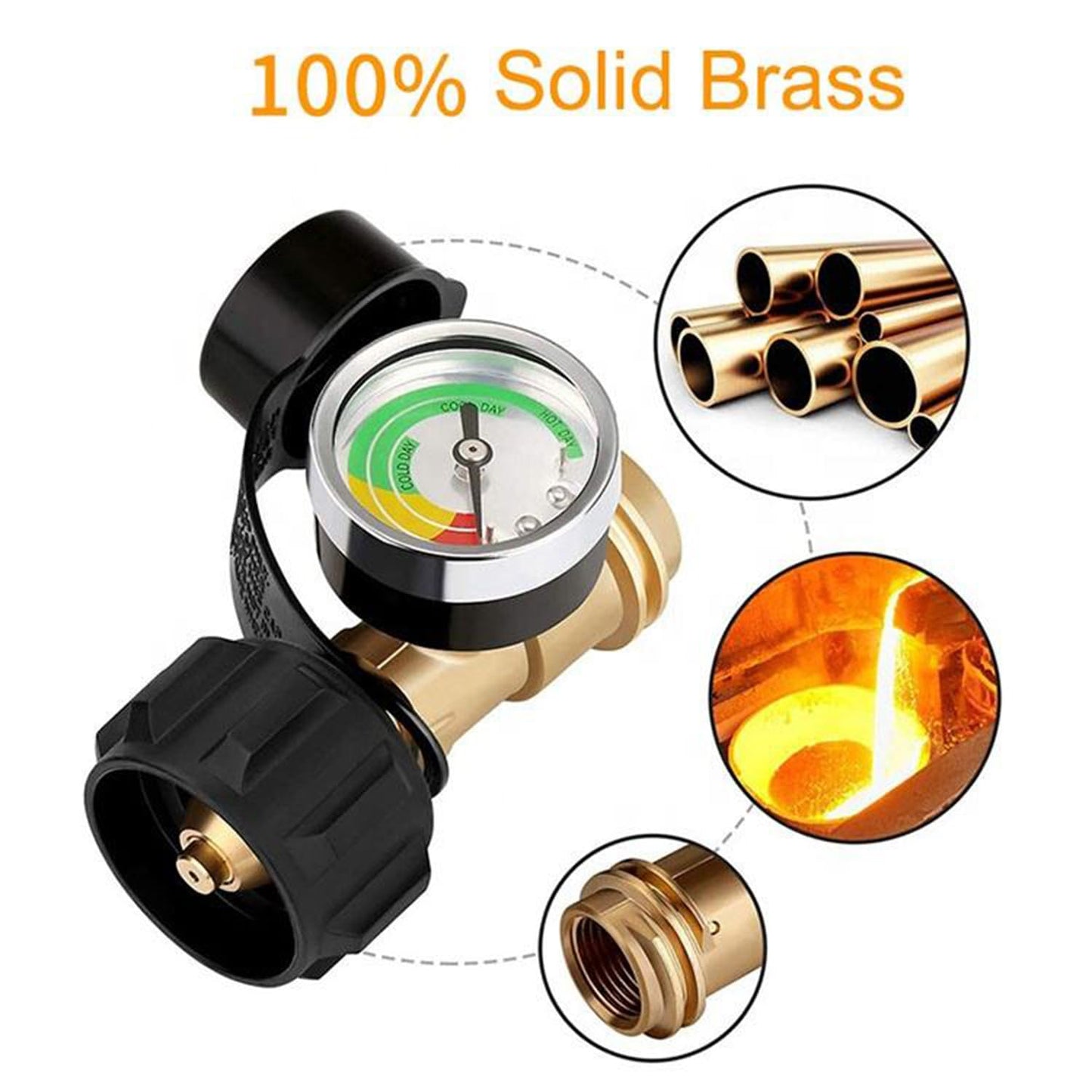 Propane Tank Gauge - Level Indicator for 5-40LB Tanks | Leak Detector for RVs, Grills & Heaters