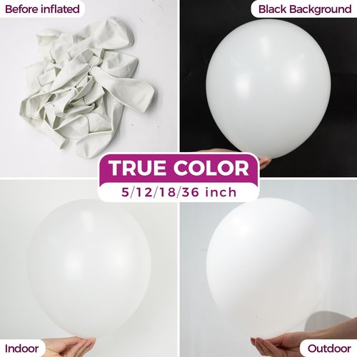 Bezente White Balloons Latex Party Balloons - 150 Pack 5 inch Matte White Helium Balloons for White Themed Wedding Birthday Bridal Shower Party Decorations