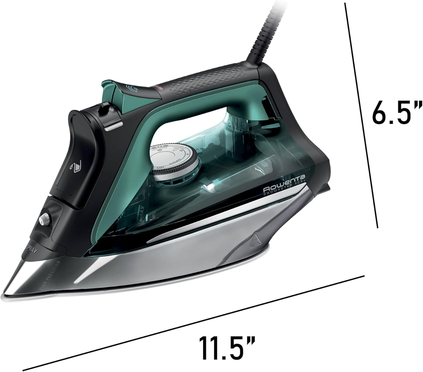 Rowenta Pro Master Steam Iron - Stainless Steel Soleplate, 210 g/min, 400 Microsteam Holes, 1775 Watts