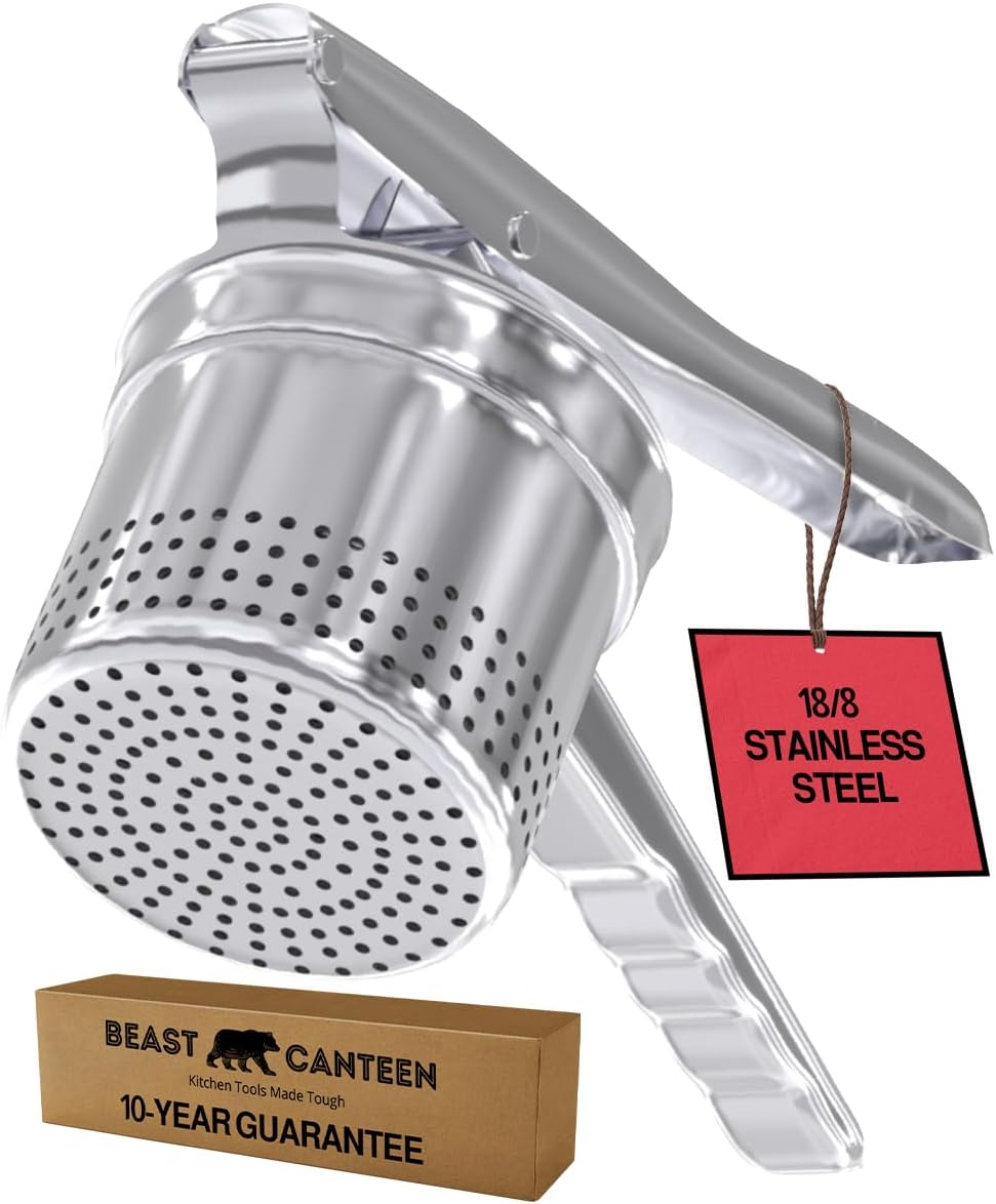Skiennix Potato Ricer - 18/8 Stainless Steel Tool for Fluffy Mashed Potatoes & Cauliflower | Large Size
