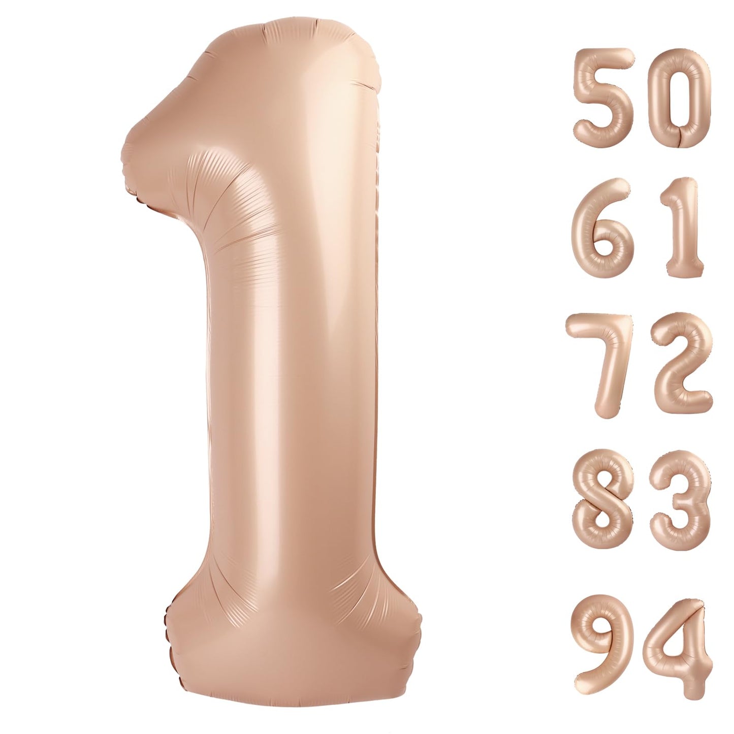 40 Inch Light Brown 1 Balloon for First Birthday, Tan 1st Number Balloons Khaki Birthday Decorations for Girl Boy Kids Toddler Baby, Beige One Giant Number 1 Balloon