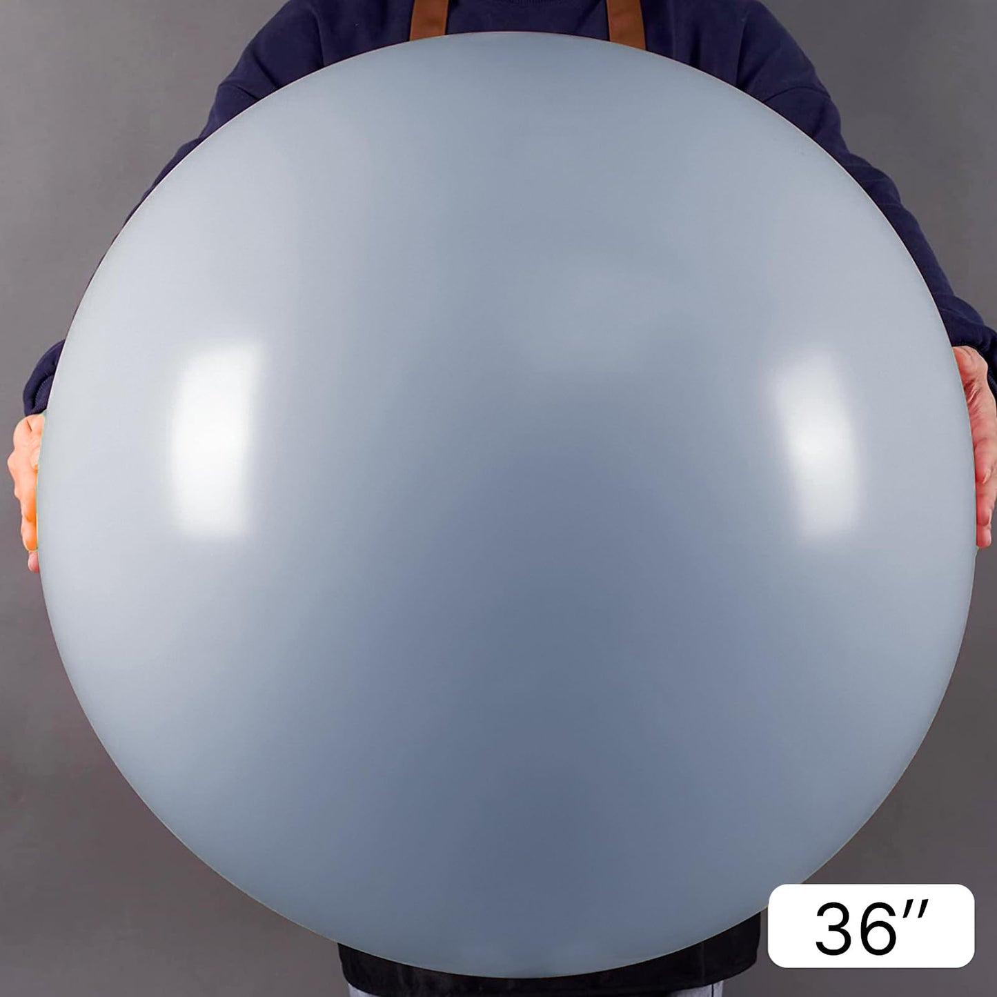 PartyWoo Dusty Blue Balloons 4pcs 36 Inch Slate Blue Boho Neutral Latex Helium Balloons for Baby Shower Wedding Graduation Anniversary Retirement Cat Tornado Birthday Party Decorations Blue-F51