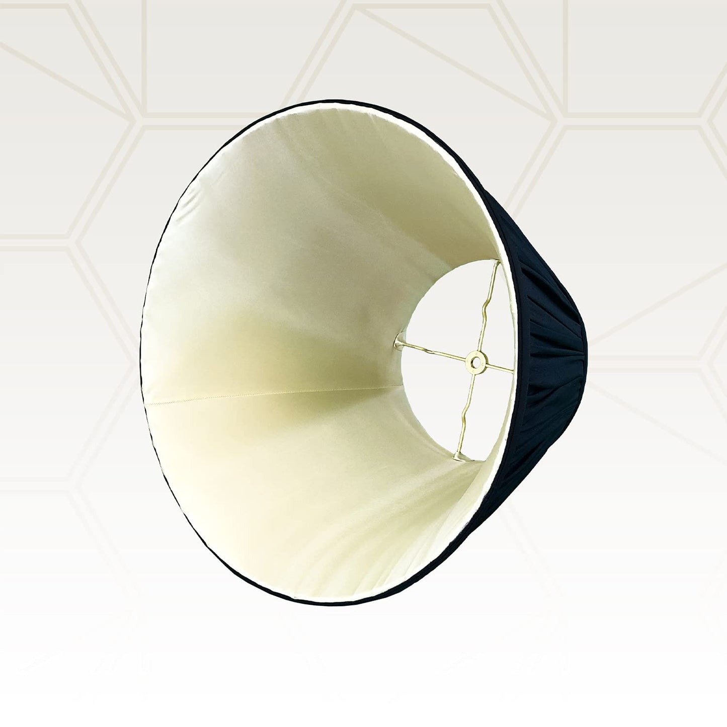 Royal Designs Deep Empire Gather Pleat Basic Lamp Shade, Black, 6 x 12 x 9.25