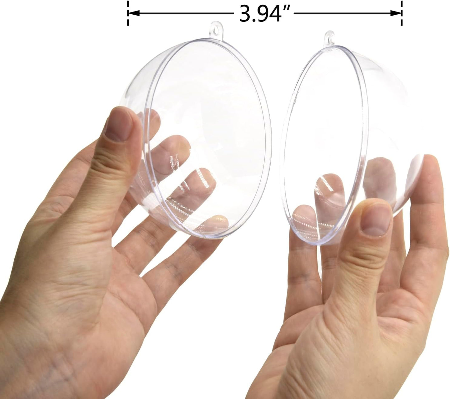Clear Plastic Fillable Christmas Ornaments - 3.15” DIY Craft Balls, Pack of 10