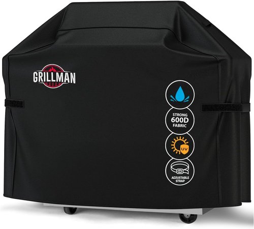 Grillman BBQ Grill Cover - Waterproof, Rip-Proof & Weather-Resistant | Fits 58-Inch Charcoal & Gas Grills (Black)