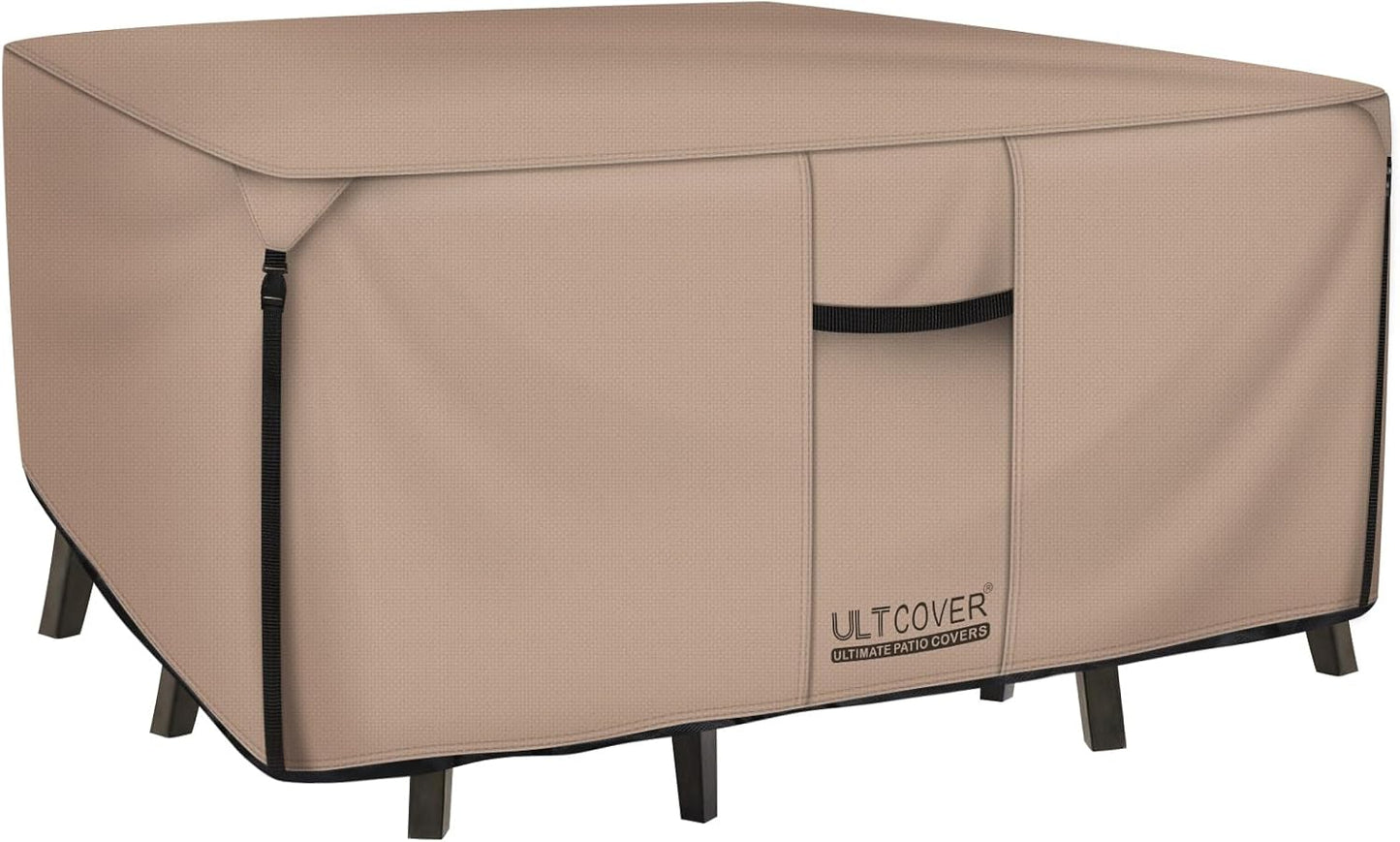 ULTCOVER Square Patio Table Cover - Heavy Duty 600D Waterproof Canvas for 86-Inch Outdoor Furniture
